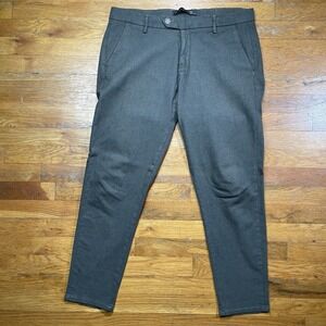 Zara Men's Carrot Fit Trouser Pants Green Size 32 Drop Crotch Cropped Military